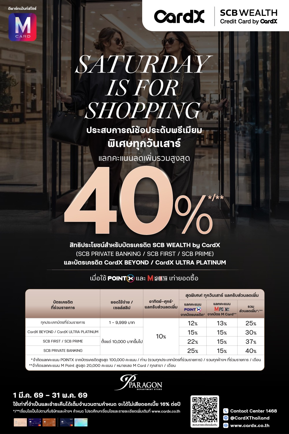 CardX-SCB Wealth ช้อประดับพรีเมียม แลกรับส่วนลดเพิ่มรวมสูงสุด 40% 2026