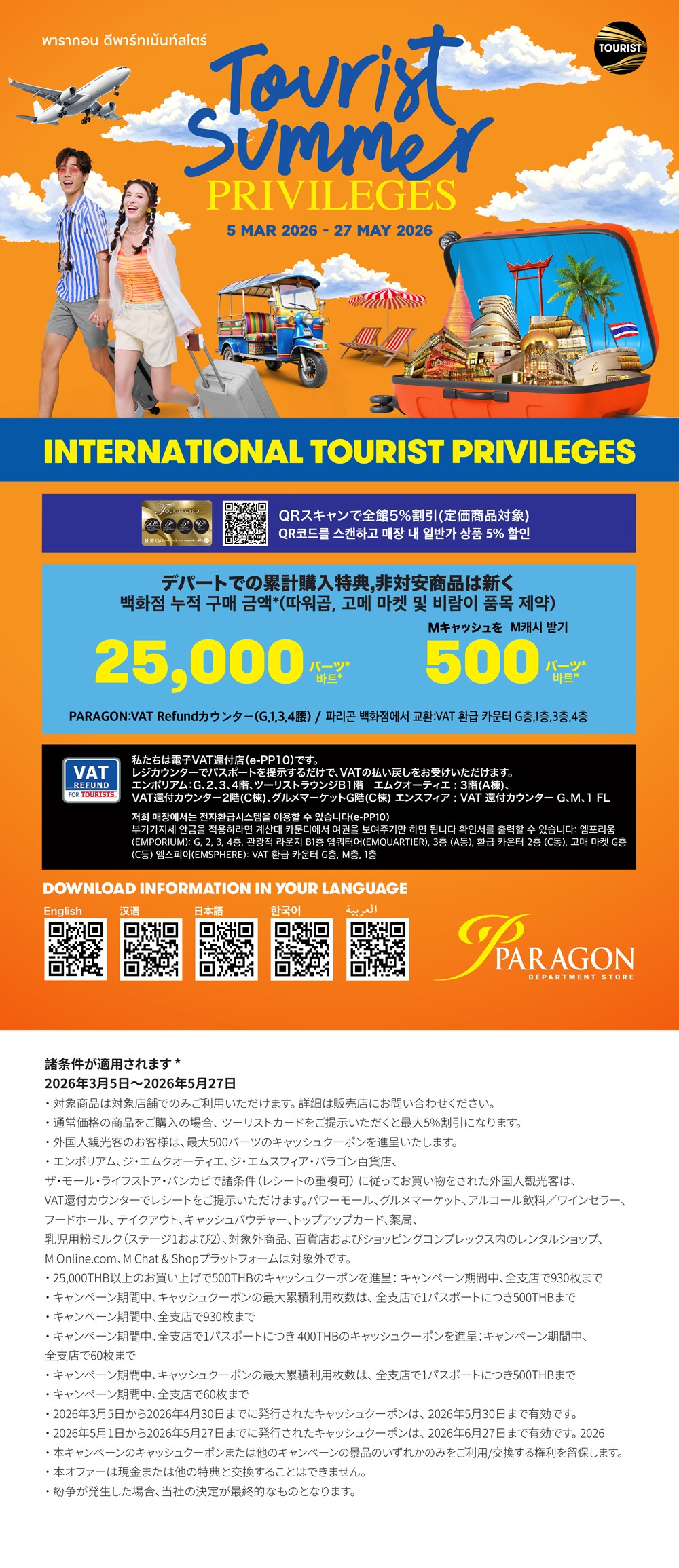 Tourist Summer Privileges 2026