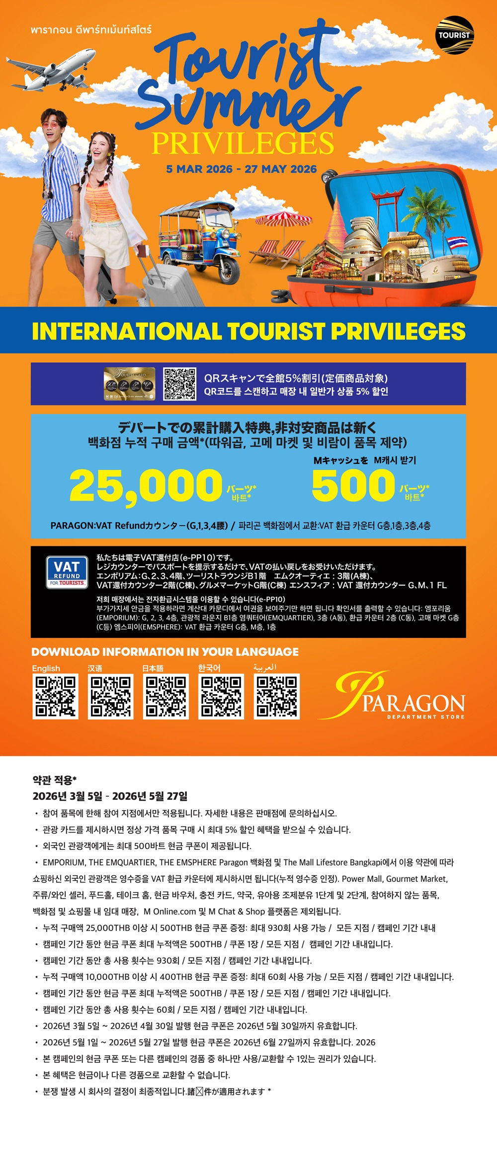 Tourist Summer Privileges 2026