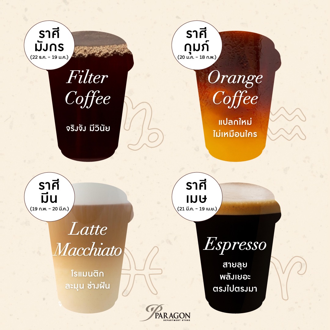 เช็กเลย กาแฟแก้วไหนเหมาะกับราศีคุณ กาแฟที่ใช่ของ 12 ราศี
