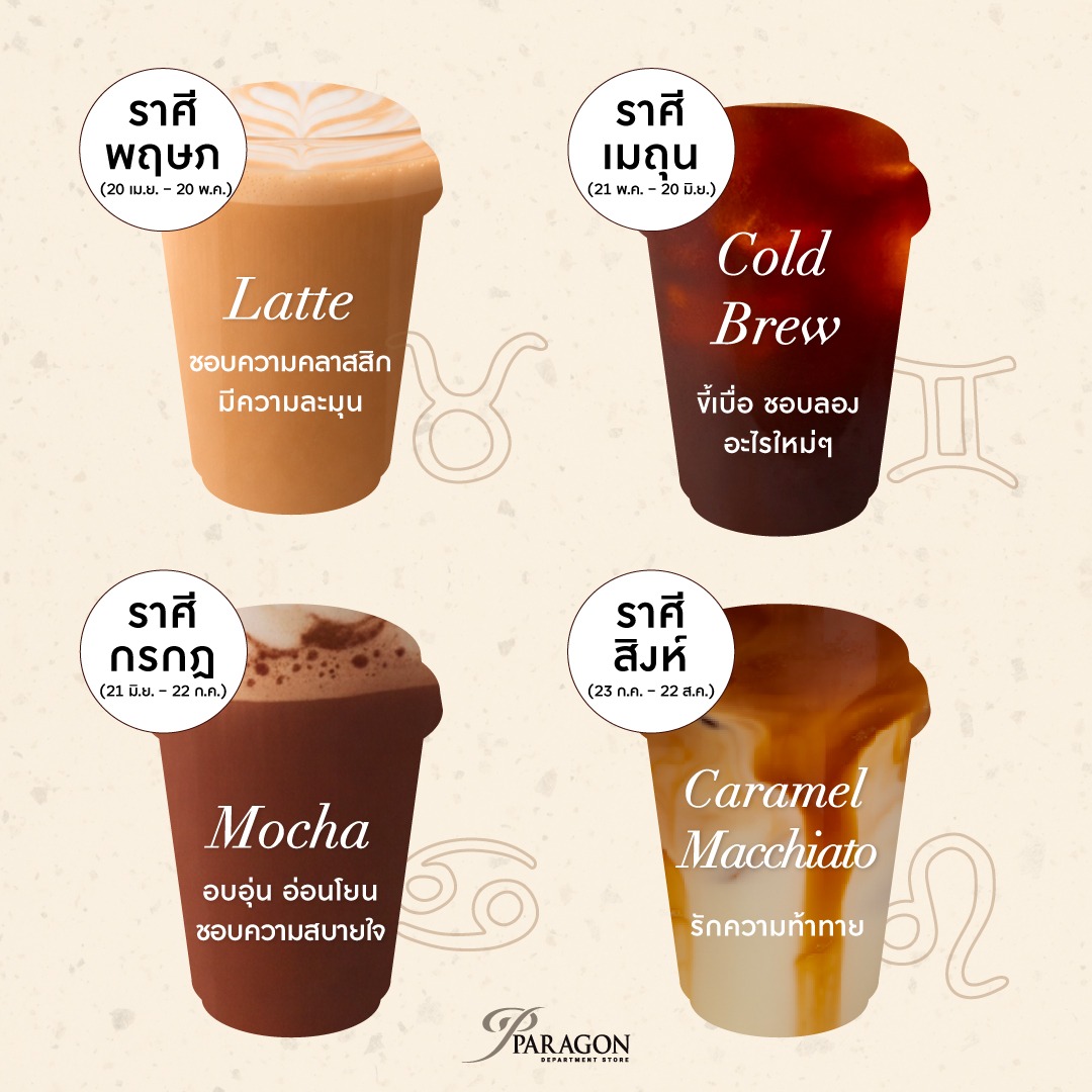 เช็กเลย กาแฟแก้วไหนเหมาะกับราศีคุณ กาแฟที่ใช่ของ 12 ราศี